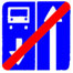 Знак 5.12 Конец дороги с полосой для маршрутных транспортных средств