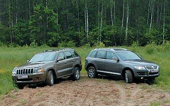 Тест драйв автомобилей: Jeep Grand Cherokee и VW Touareg